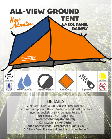 solar tent orange ALL-VIEW GROUND TENT W/SOL PANEL RAINFLY – Multimok